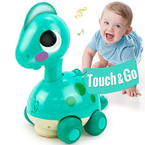 SunnyPal Baby Toys 6-12 Months Touch & Go Dino Moving 12-18 Months, Crawling Infant Toy, Tummy Time Toy for 1 Year Old Boy Gift, Baby Boy Toys for Ages 0-2 Easter Basket Stuffers for Babies - SunnyPal
