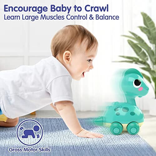 SunnyPal Baby Toys 6-12 Months Touch & Go Dino Moving 12-18 Months, Crawling Infant Toy, Tummy Time Toy for 1 Year Old Boy Gift, Baby Boy Toys for Ages 0-2 Easter Basket Stuffers for Babies - SunnyPal (1)