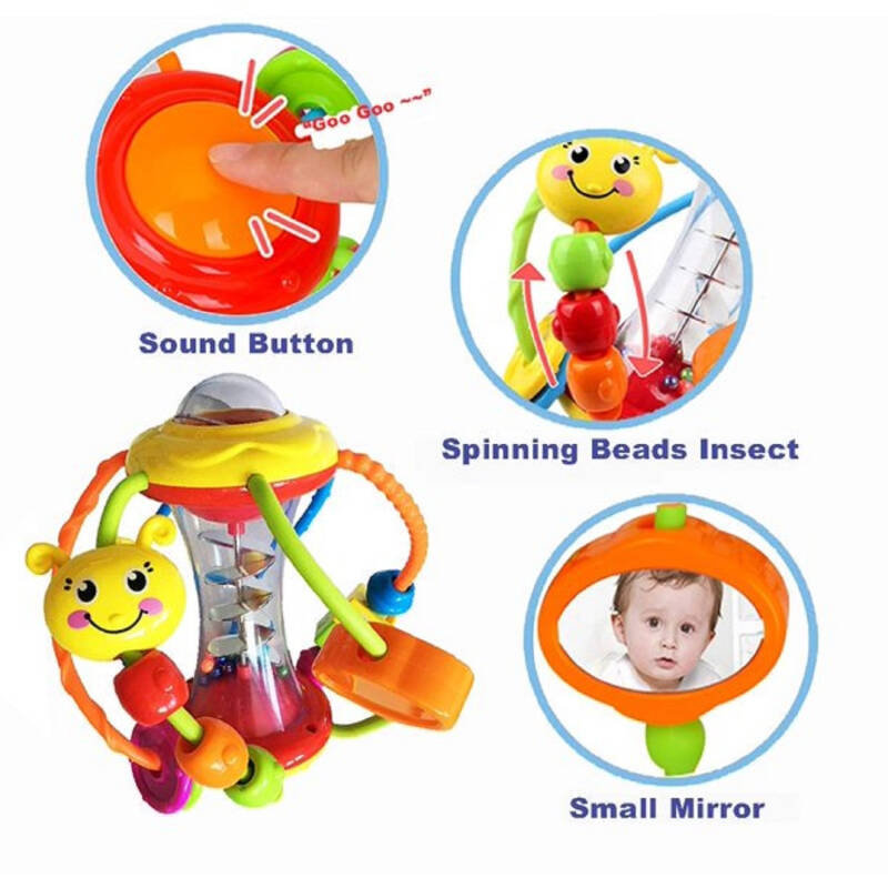 Baby Toys 6-12 Months, Baby Rattles Activity Ball Infant Toys, Crawling Educational Toddler Toys 1-3 Year Old for Boys Girls Gifts-MULTI-COLOR - 6
