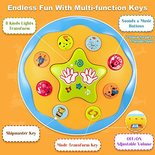Baby Toys 6 to 12 Months Ocean Projector Baby Light Up Toys Musical Tummy Time Infant Toys 3-6 6-12 12-18 Months 6 7 8 9 Month One Year Old Birthday Gifts Boys Girls - 2