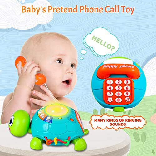 Baby Toys 6 to 12 Months Crawling Turtle Musical Infant Toy for 12 Months Old Light Up Tummy Time Toys Early Eduactional Learning Montessori Toy for 8 9 10 Month Baby Boy Girl Toddler - 5