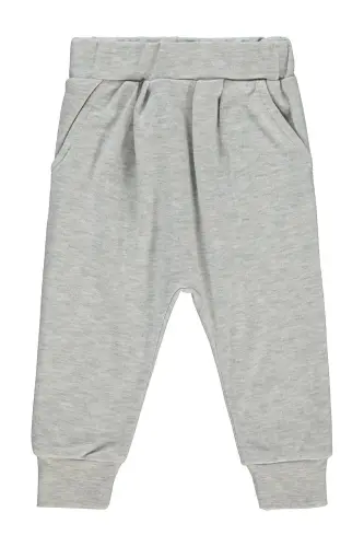 Bebek Patiksiz Tek Alt 6-24 Ay - Gri 18-24 Ay-Karmelanj 