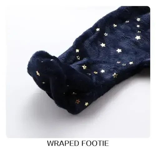 Baby Fleece Jumpsuit for 0-3 Months Infant Bear Snowsuit Newborn Romper Warm Coat - 5