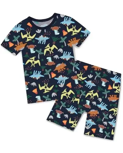 babee Reshinee Bamboo Viscose Toddler Car Pajamas Boys Girls Kids Short Cool Summer 12M-8Y Snug fit Pjs Set 2pcs - BABEE