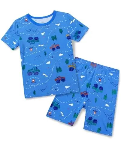 babee Reshinee Bamboo Viscose Toddler Car Pajamas Boys Girls Kids Short Cool Summer 12M-8Y Snug fit Pjs Set 2pcs - BABEE