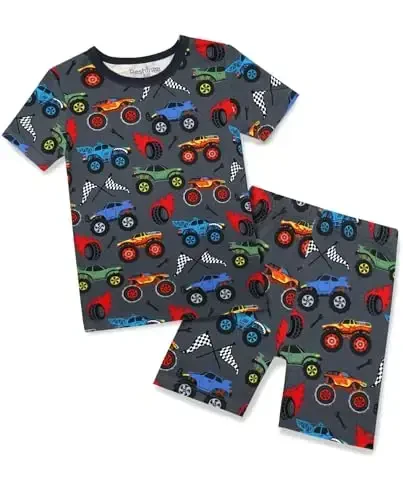 babee Reshinee Bamboo Viscose Toddler Car Pajamas Boys Girls Kids Short Cool Summer 12M-8Y Snug fit Pjs Set 2pcs - MODAZONE