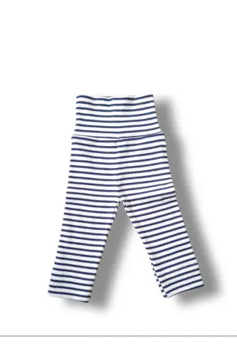 Bebek Slim Penye Pantolon - Lacivert Beyaz Çizgili 