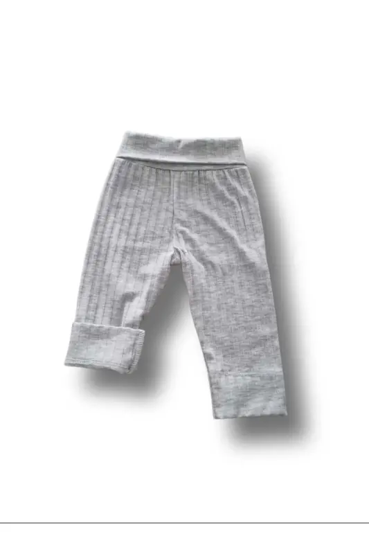 Bebek Slim Penye Pantolon - Melanj Gri - 2