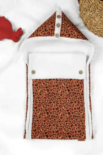 Bebek Tashqi Kundak Uyqu Xaltasi Fluffy Battaniye Bb-501-Jigarrang - 1