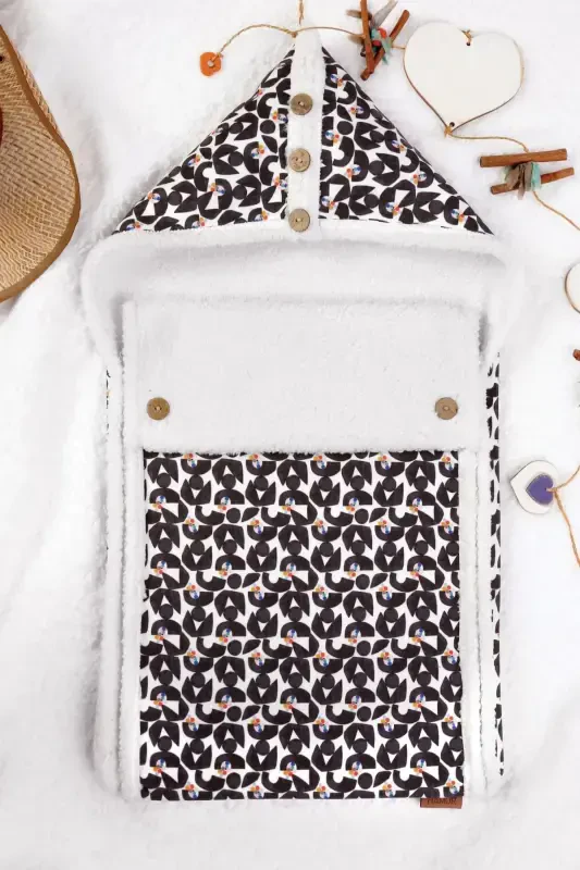 Bebek Tashqi Kundak Uyqu Xaltasi Fluffy Battaniye Bb-502-Ko'p Rangli - HAMUR