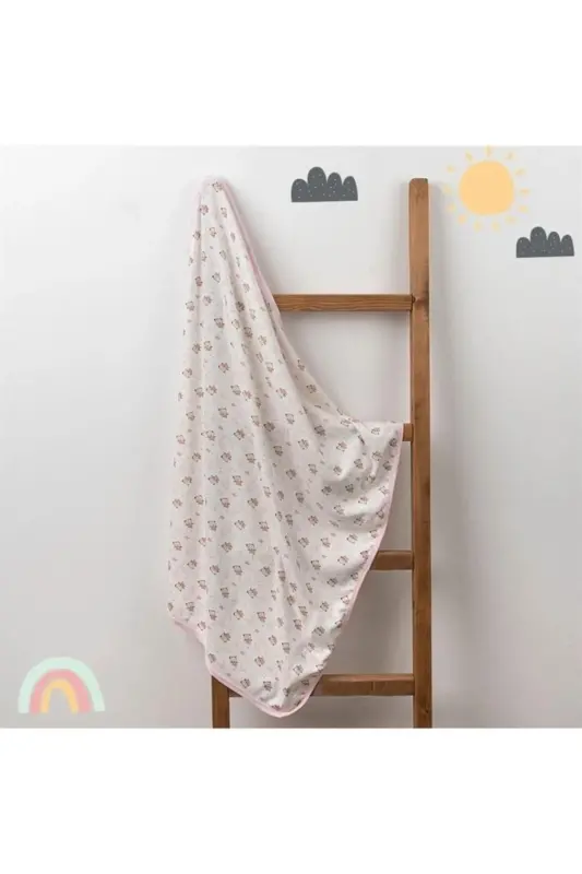 Bebek Tek Kat Kapitone Battaniye Kundak 80x90 Cm - Pembe - 1