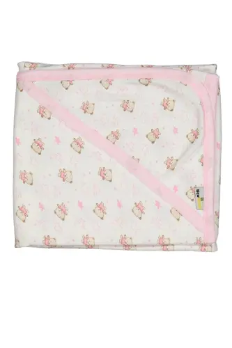 Bebek Tek Kat Kapitone Battaniye Kundak 80x90 Cm - Pembe - 4