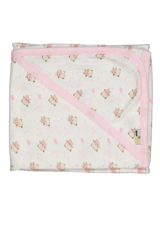 Bebek Tek Kat Kapitone Battaniye Kundak 80x90 Cm - Pembe - 4