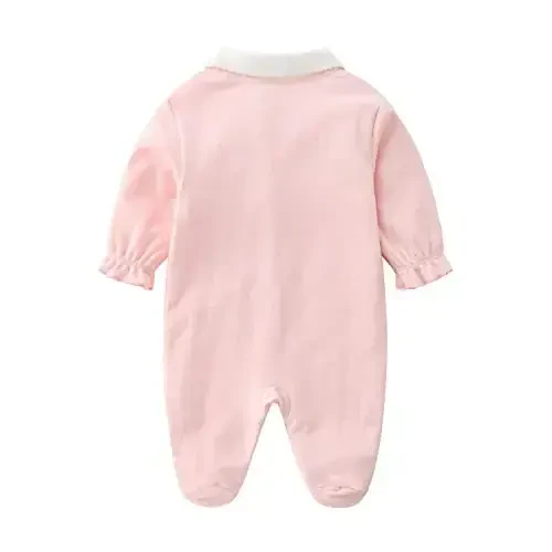 Baby One Piece Romper Soft Cotton Sleepwear Footed Jumpsuit for 0-12 Month Infant - 2