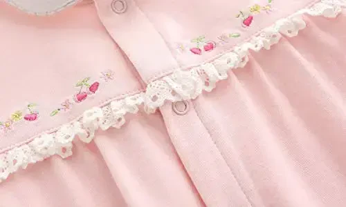 Baby One Piece Romper Soft Cotton Sleepwear Footed Jumpsuit for 0-12 Month Infant - 4