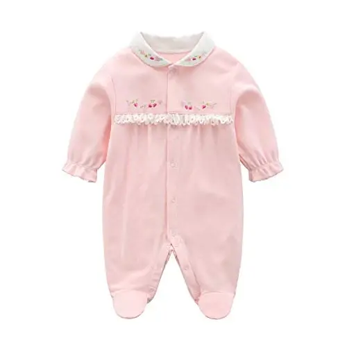 Babymine Baby One Piece Romper Soft Cotton Sleepwear Footed Jumpsuit for 0-12 Month Infant - BABYMINE