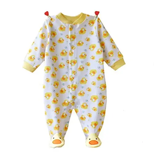 Baby One Piece Romper Soft Cotton Sleepwear Footed Jumpsuit for 0-12 Month Infant 