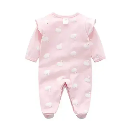 Baby One Piece Romper Soft Cotton Sleepwear Footed Jumpsuit for 0-12 Month Infant - Baby (1)