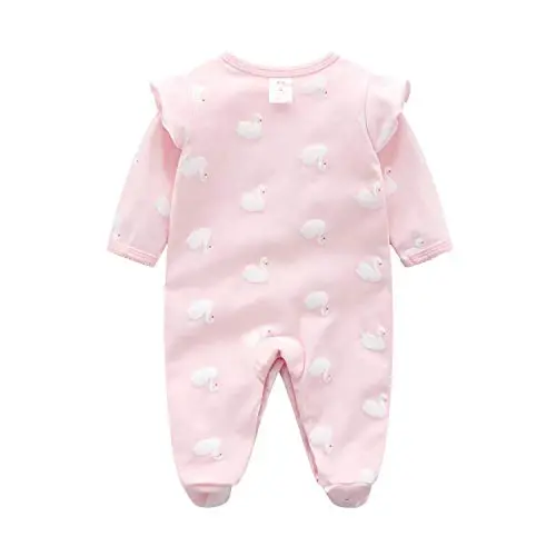Babymine Baby One Piece Romper Soft Cotton Sleepwear Footed Jumpsuit for 0-12 Month Infant - BABYMINE (1)