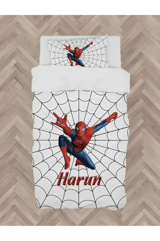 BEBEK VE ÇOCUK ODASI Ağ ve Spiderman Desenli Nevresim Takımı - 6