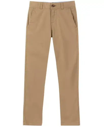 Boys' 2T-7 Flat-Front Stretch Chino Pants - Gold Khaki - 4