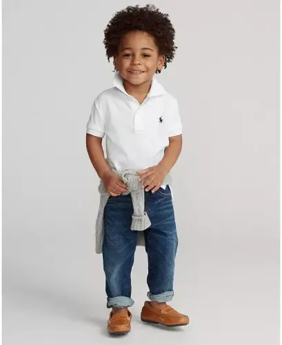 Toddler and Little Boys Cotton Mesh Polo Shirt-White - POLO RALPH LAUREN (1)