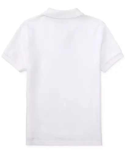 Toddler and Little Boys Cotton Mesh Polo Shirt-White - 6