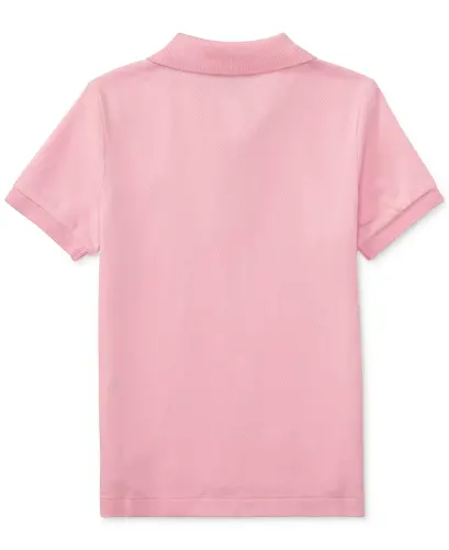 Boys' 2T-7 Cotton Mesh Polo Shirt-Carmel Pink - 3