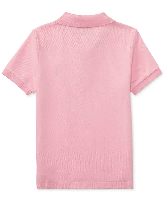 Boys' 2T-7 Cotton Mesh Polo Shirt-Carmel Pink - 3