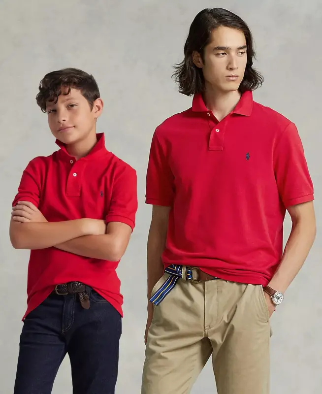 Boys' 2T-7 Cotton Mesh Polo Shirt-RL 2000 Red - 2