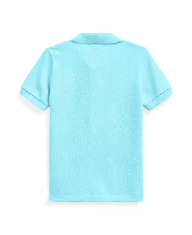 Boys' 2T-7 Cotton Mesh Polo Shirt-French Turq - 2