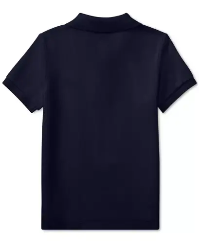 Toddler and Little Boys Cotton Mesh Polo Shirt-Refined Navy - 5