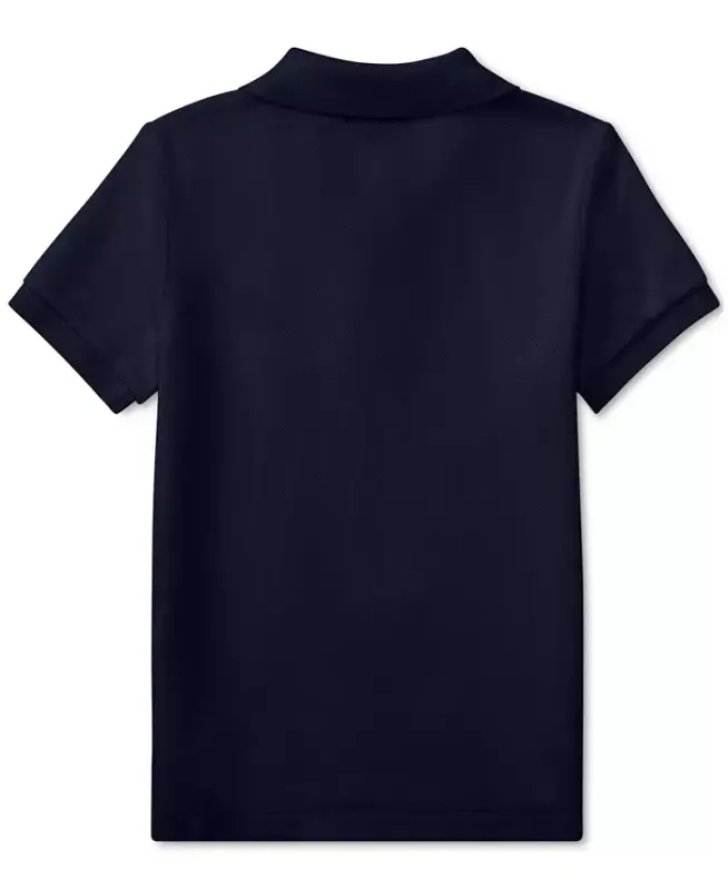 Toddler and Little Boys Cotton Mesh Polo Shirt-Refined Navy - 5
