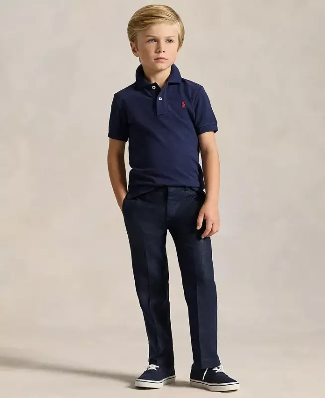 Boys' 2T-7 Cotton Mesh Polo Shirt - Refined Navy - 2