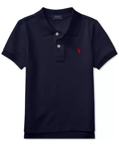 Boys' 2T-7 Cotton Mesh Polo Shirt - Refined Navy - 4