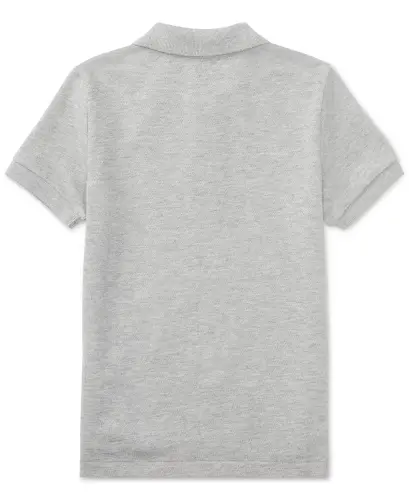 Boys' 2T-7 Cotton Mesh Polo Shirt-New Grey Heather - 2