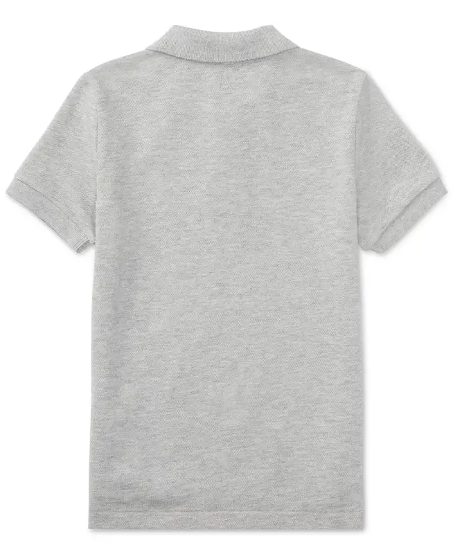 Boys' 2T-7 Cotton Mesh Polo Shirt-New Grey Heather - 2