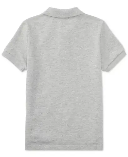 Boys' 2T-7 Cotton Mesh Polo Shirt - New Grey Heather - 4