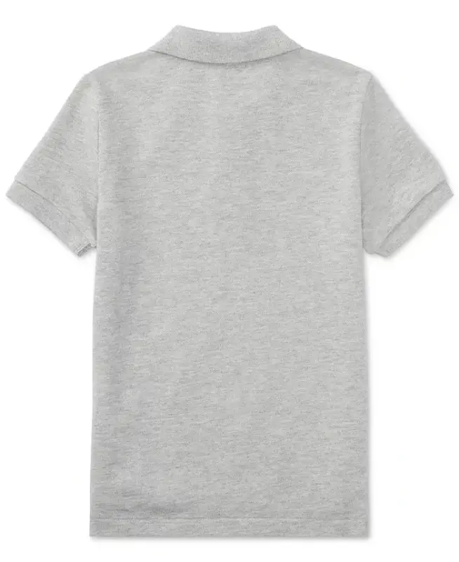 Boys' 2T-7 Cotton Mesh Polo Shirt - New Grey Heather - 4