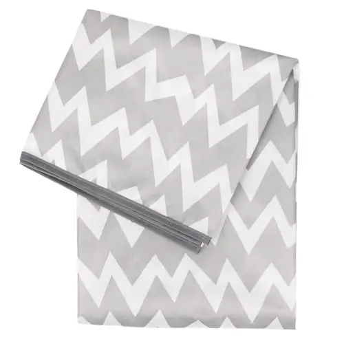 Bumkins Sleeved Bib for Baby & Toddler 6-24M + Splat Mat for Under High Chair, Babies Eating Mess Mat, Waterproof Reusable Cloth 42inx42in Gray Chevron - 5
