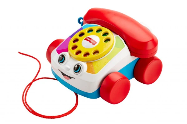 Fisher-Price Chatter Telephone Pull Toy Phone with Rotary Dial for Infant & Toddler Ages 12+ Months- - FISHER-PRICE