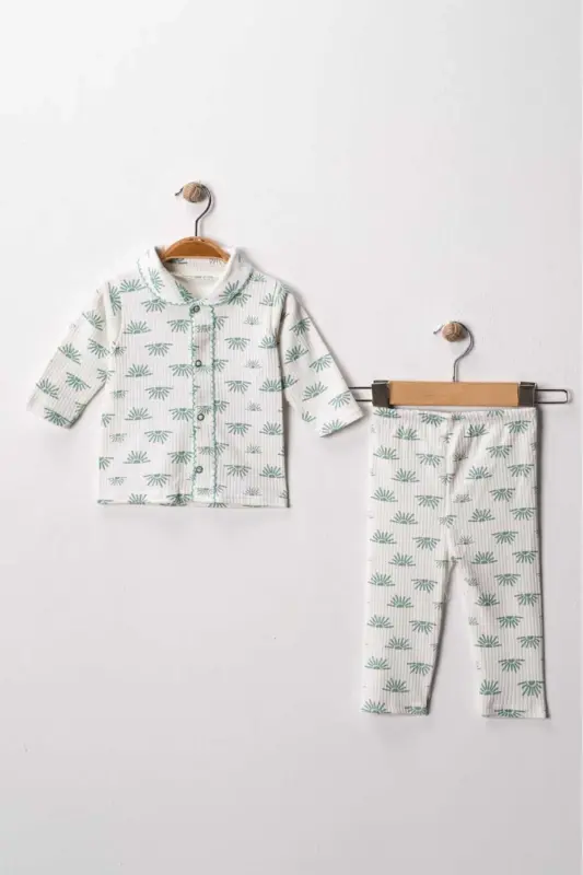 Bebek Yangi tug'ilgan Chaqaloq Qiz Bola Paxtali O'yinchoqli Pijama To'plami Sovg'a - Yashil - BUUFUU