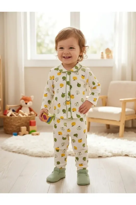 Bebek Yangi tug'ilgan Chaqaloq Qiz Bola Paxtalik O'yinchoqli Pijama To'plami Sovg'a-To'q ko'k - 4