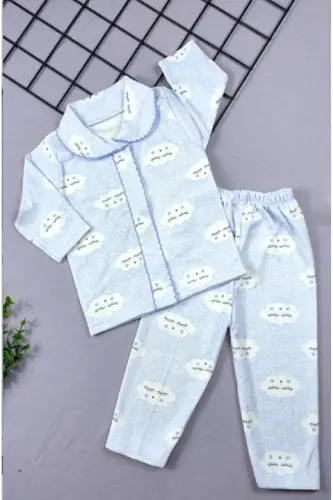 Bebek Yenidogan Çocuk Kiz Erkek Pamuklu Oyali Pijama Takımı Hediyelik-Yeşil - BUUFUU (1)