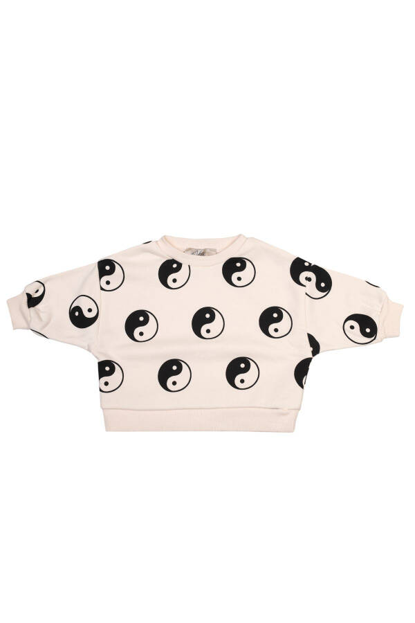 Bebek Ying Yang Baskılı Uzun Kollu Sweatshirt - 1