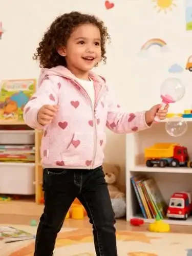 Baby Toddler Boys Girls Sherpa Fleece Lined Jacked Sweatshirt Fall Winter Autumn Warm Clothes with Hoodie - ACHIYI