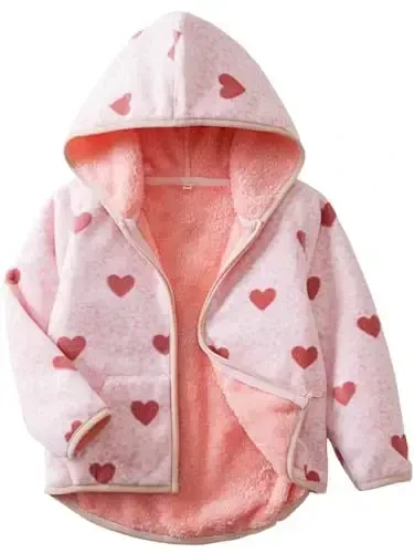 Baby Toddler Boys Girls Sherpa Fleece Lined Jacked Sweatshirt Fall Winter Autumn Warm Clothes with Hoodie - 5