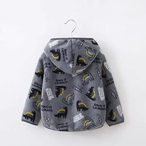 Baby Toddler Boys Girls Sherpa Fleece Lined Jacked Sweatshirt Fall Winter Autumn Warm Clothes with Hoodie - 4