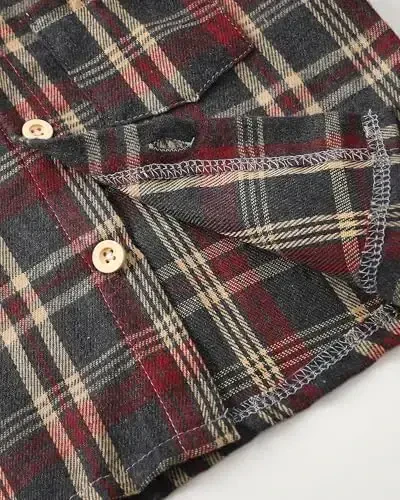 Baby Toddler Boys Long Sleeve Shirt Flannel Buffalo Plaid Shirts Button Down Jacket Top Outfit Fall Winter Clothes - 5