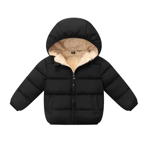 Toddler Baby Hooded Down Jacket Boys Girls Kids Thicken Warm Winter Coat Outerwear 1-7t - 1